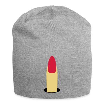 Fingernagel- Stinkefinger - Jersey-Beanie - Grau meliert - Vorne