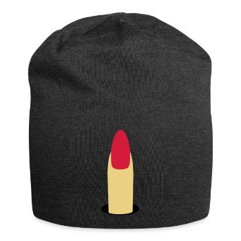 Fingernagel- Stinkefinger - Jersey-Beanie - Anthrazit - Vorne