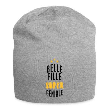 belle-fille / beau-fils / beau fils / belle fille - Bonnet en jersey - gris chiné - Devant