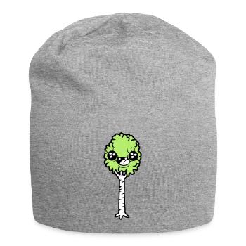 Lachende Cartoon Birke - Jersey-Beanie - Grau meliert - Vorne