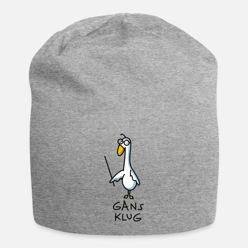 Gans klug - Jersey-Beanie - Grau meliert