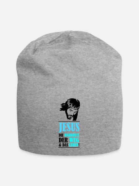 Jésus : la vérité, le chemin et la vie - Bonnet en jersey - gris chiné