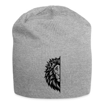 Lion Face - Jersey Beanie - heather grey - Front