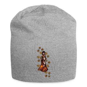 Boho Henna Flora Goddess - Jersey Beanie - heather grey - Front