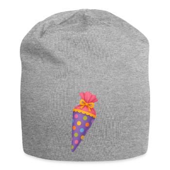 Colourful school cone for the first day of school - Jersey Beanie - heather grey - Front