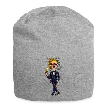 Surreales Dapper-Porträt - Jersey-Beanie - Grau meliert - Vorne