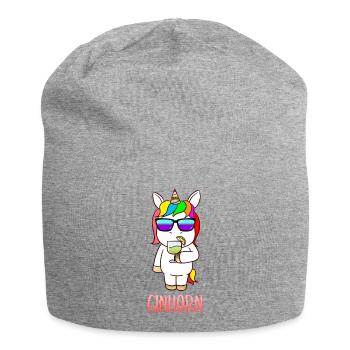 Ginhorn Gin Einhorn Drink Karneval Outfit - Jersey-Beanie - Grau meliert - Vorne