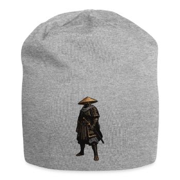 Samurai im Strohhut - Jersey-Beanie - Grau meliert - Vorne