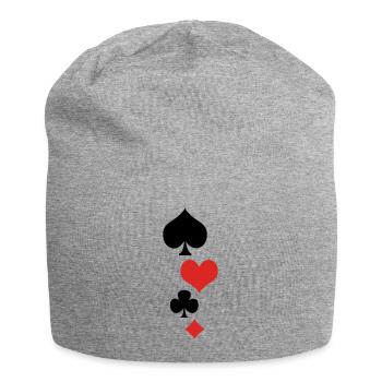 Karten 1 - Jersey-Beanie - Grau meliert - Vorne