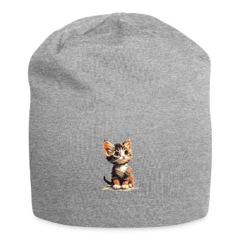 Kätzchen - Jersey-Beanie - Grau meliert - Vorne
