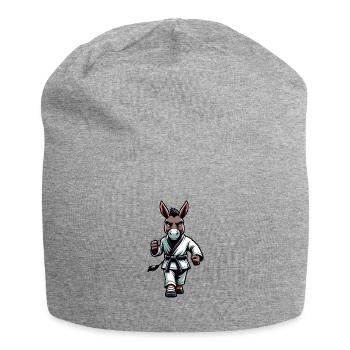 Funny Karate Donkey Humor Martial Arts - Jersey Beanie - heather grey - Front
