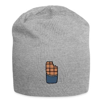 chocolate - Jersey Beanie - heather grey - Front