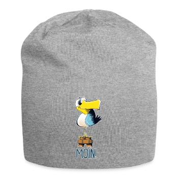 lustige Moin Moewe - Jersey-Beanie - Grau meliert - Vorne