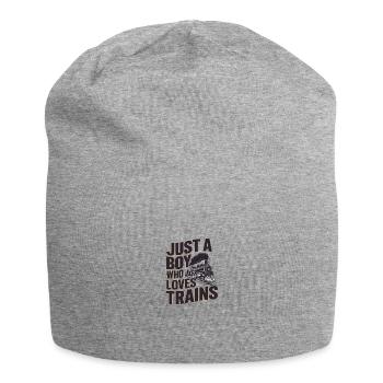 Just a Boy Who Loves Trains - Jersey-Beanie - Grau meliert - Vorne