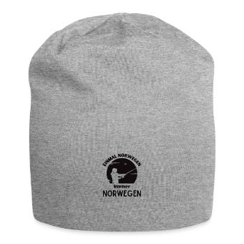 Einmal Norwegen, immer Norwegen - Jersey-Beanie - Grau meliert - Vorne