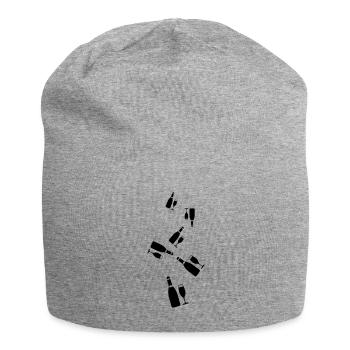 Red Wine Symbol - Jersey Beanie - heather grey - Front