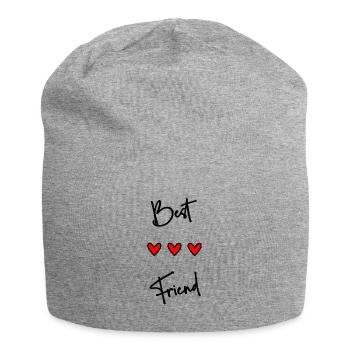 BEST FRIEND. BFF. FRIEND. FRIEND. FRIEND. GIRLFRIEND - Jersey Beanie - heather grey - Front