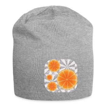 Orangen-Kunst - Jersey-Beanie - Grau meliert - Vorne