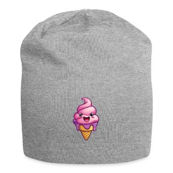 Lächelnde Eiskreation - Jersey-Beanie - Grau meliert - Vorne