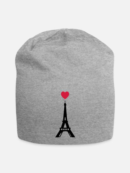 eiffelturm paris love - Jersey-Beanie - Grau meliert