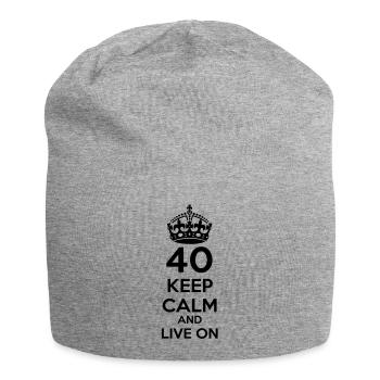40 vierzigster Geburtstag: Keep Calm and Live on - Jersey-Beanie - Grau meliert - Vorne