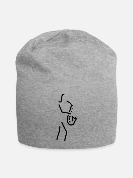 saxophonistin - Jersey-Beanie - Grau meliert