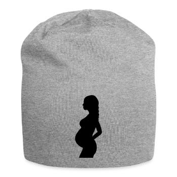 Schwanger - Jersey-Beanie - Grau meliert - Vorne