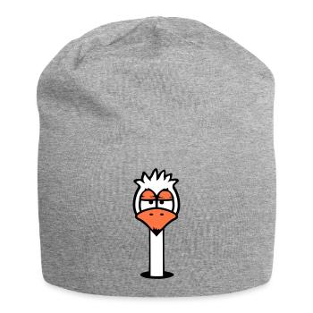 Bird Ground Hole Annoyed Tired Angry Frustrated - Jersey Beanie - heather grey - Front