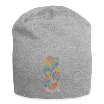 Abstract Blossom - Jersey-Beanie - Grau meliert - Vorne