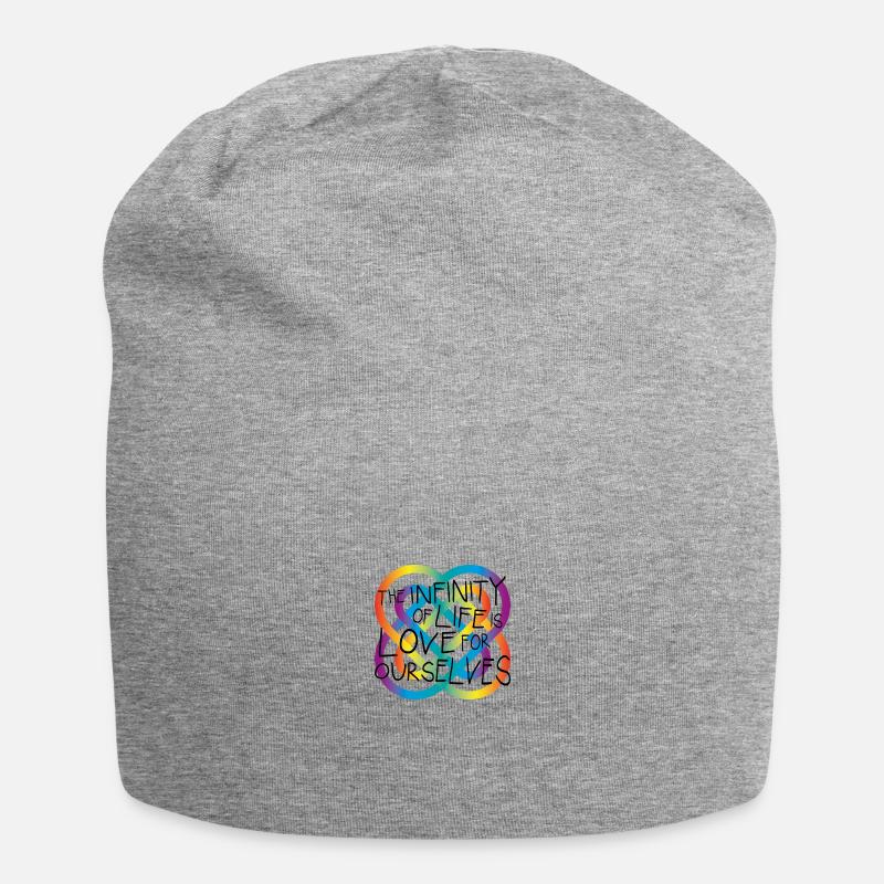 INFINITY 07 words rainbow black - Jersey-Beanie - Grau meliert