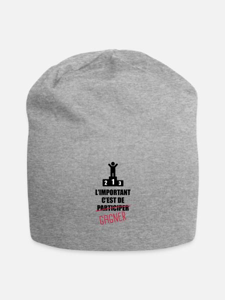L'important c'est de participer,gagner - Bonnet en jersey - gris chiné