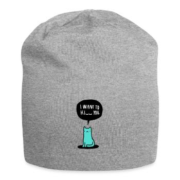 Grumpy Cat - Cat - Cats - Hangover - Meow - Meow - Jersey Beanie - heather grey - Front