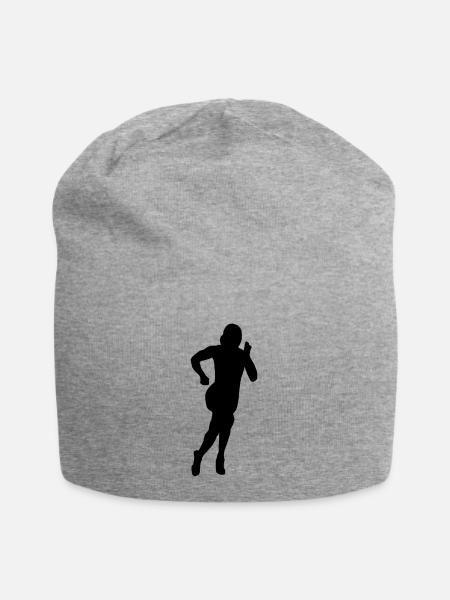 Laufen, Läuferin - Jersey-Beanie - Grau meliert