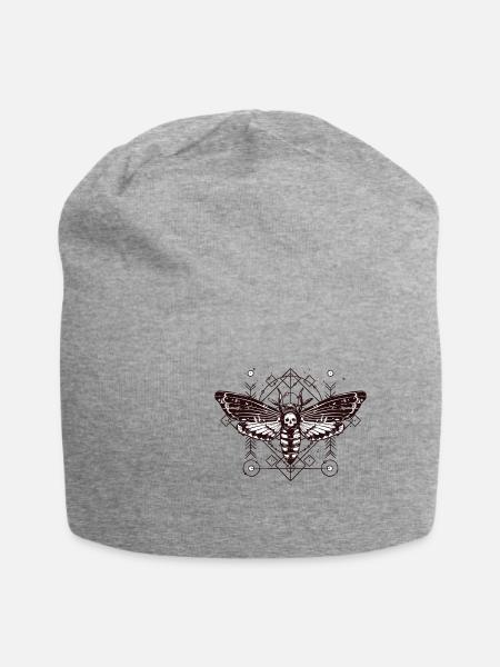 Papillon B de tatouage d'insecte Schaedel Skull Skull - Bonnet en jersey - gris chiné