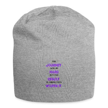 Parcours difficile, résultat de la valeur Idée cadeau Motivation - Bonnet en jersey - gris chiné - Devant