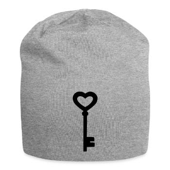 The heart key - Jersey Beanie - heather grey - Front