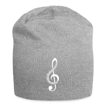 Clef piano - Jersey Beanie - heather grey - Front
