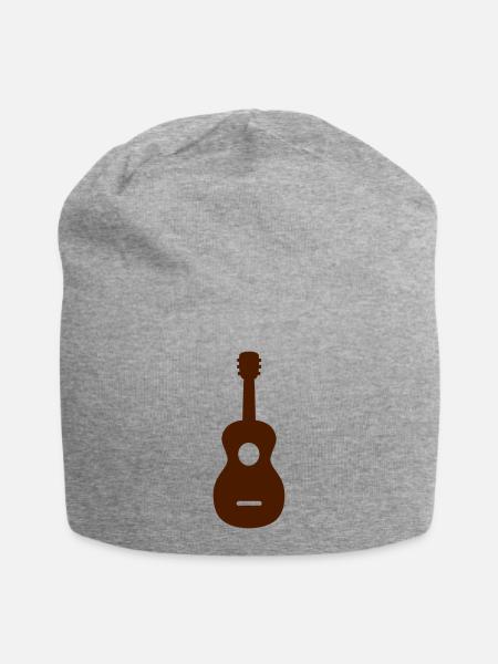 Gitarre - Jersey-Beanie - Grau meliert