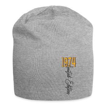 1974 Vintage anniversaire drôles dictons - Bonnet en jersey - gris chiné - Devant