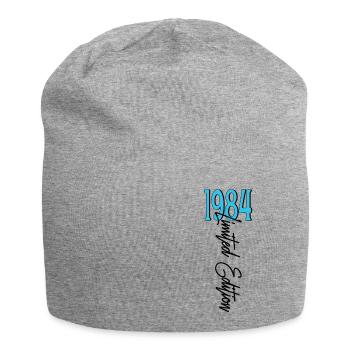 1984 Vintage anniversaire drôles dictons - Bonnet en jersey - gris chiné - Devant