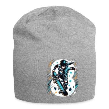Skateboard Skater Design pour les garçons de 8 ans - Bonnet en jersey - gris chiné - Devant