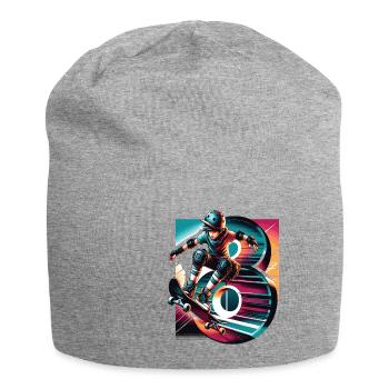 Skateboard Skater Design pour les garçons de 8 ans - Bonnet en jersey - gris chiné - Devant