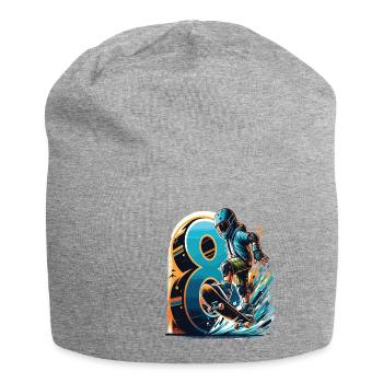 Skateboard Skater Design pour les garçons de 8 ans - Bonnet en jersey - gris chiné - Devant
