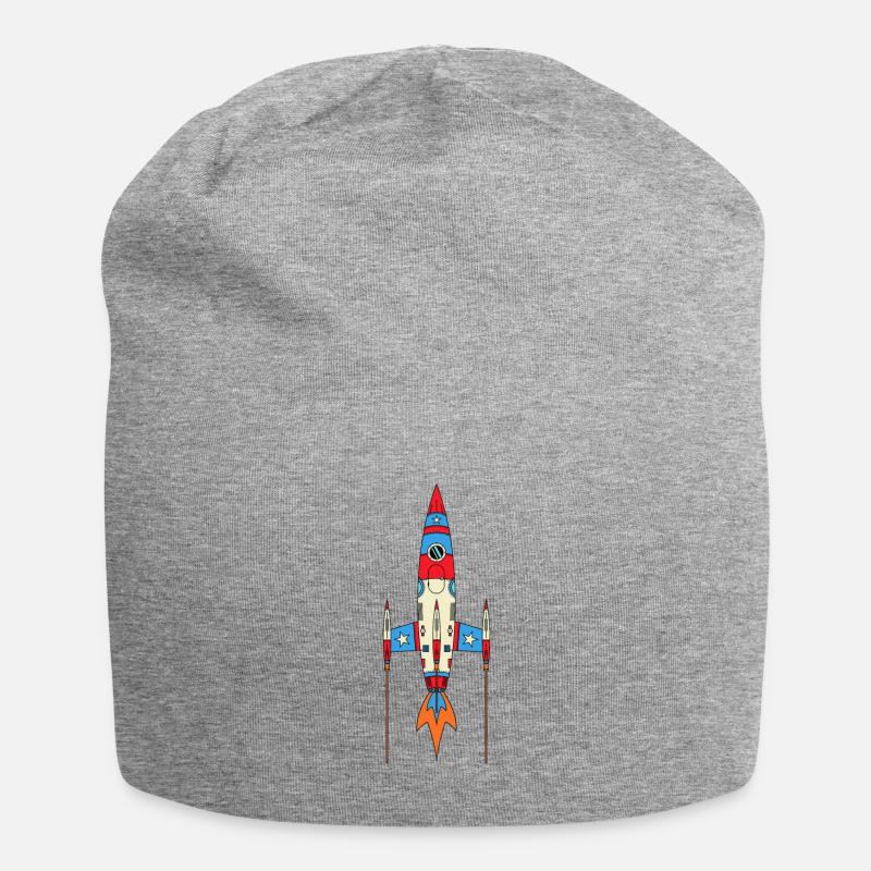 Super Fast Rocket Ship - Jersey Beanie - heather grey