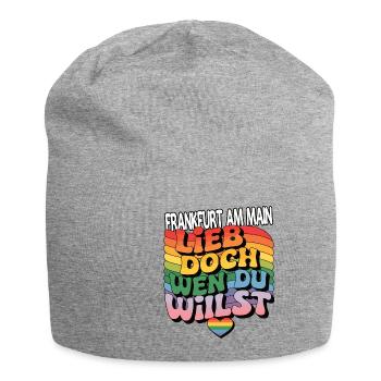 Frankfurt am Main: Lieb Doch Wen Du Willst - LGBTQ - Jersey-Beanie - Grau meliert - Vorne