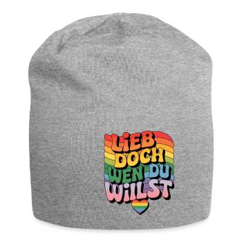 Lieb Doch Wen Du Willst LGBTQ Regenbogen - Jersey-Beanie - Grau meliert - Vorne