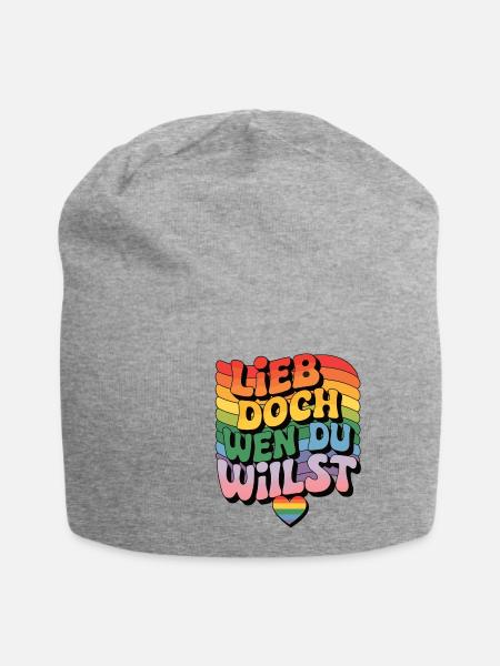 Lieb Doch Wen Du Willst LGBTQ Regenbogen - Jersey-Beanie - Grau meliert