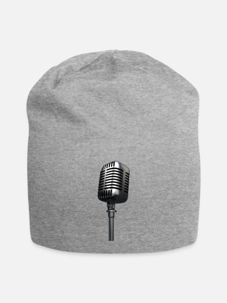 Mikro - Jersey-Beanie - Grau meliert