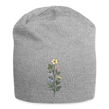Vintage Botanische Blumenillustration - Jersey-Beanie - Grau meliert - Vorne