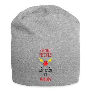 Genies are born in January - Birth - Jersey Beanie - heather grey - Front